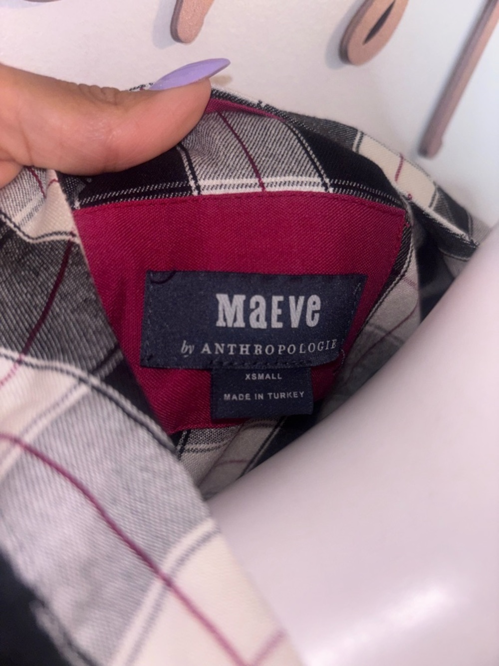 Maeve by Anthropologie Plaid Tiered Babydoll Dress | XS | Black Cream - Picture 5 of 5